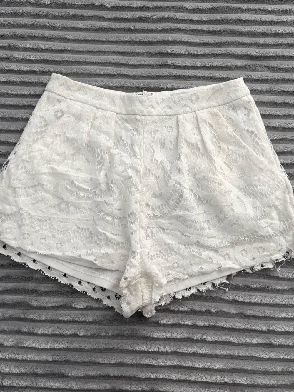Lily White Lace High-Waist Women’s Shorts